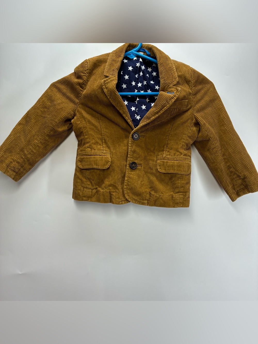 Mini Boden 3 4 Boy Brown Corduroy Blazer Jacket Elbow Leather Pockets